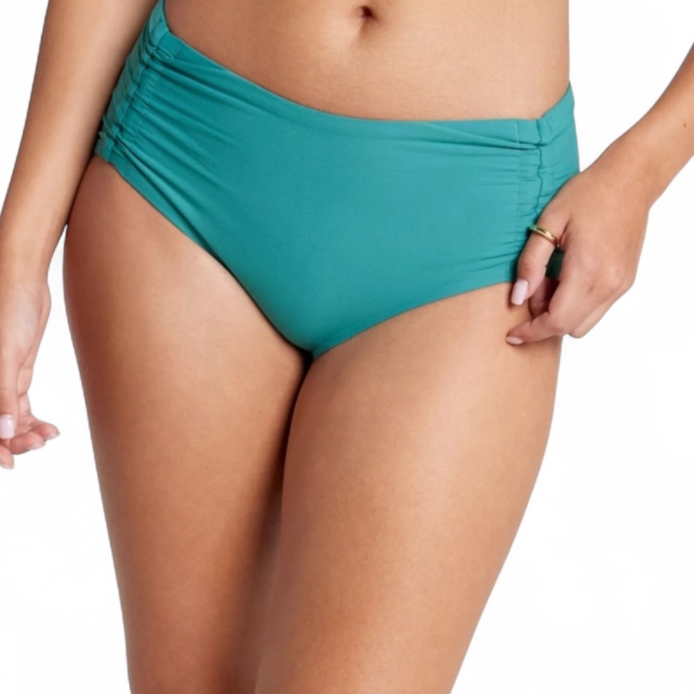NWT CALIA by Carrie Underwood Ruched Mid Rise Swim Bottoms